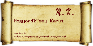 Mogyoróssy Kanut névjegykártya